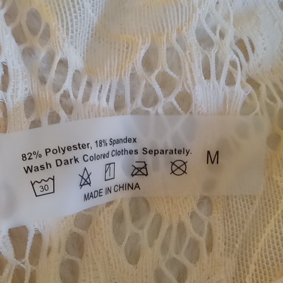 Sheer lace bell bottom pants in soft peach color. NWOT bathing suit cover - Picture 4 of 4